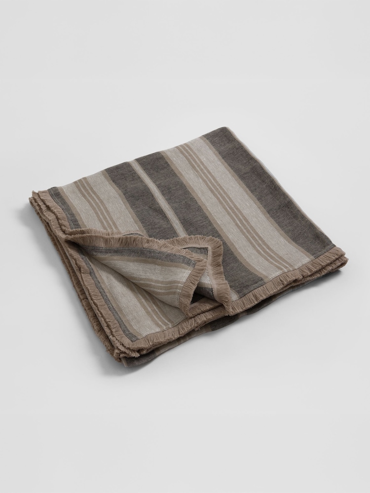 Secret Linen Store Natural Clara Linen Throw - Image 5 of 5
