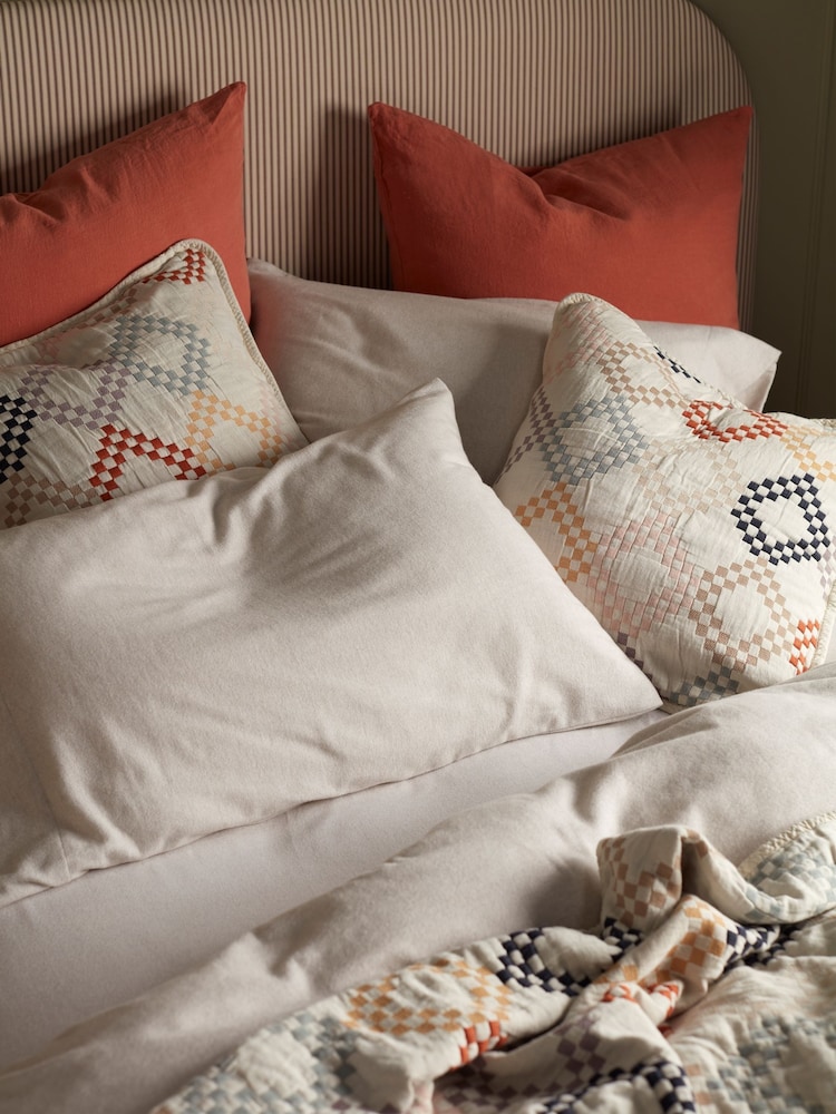 Secret Linen Store Multi Jolene 100% Cotton Quilted Cushion Cover - Image 2 of 4