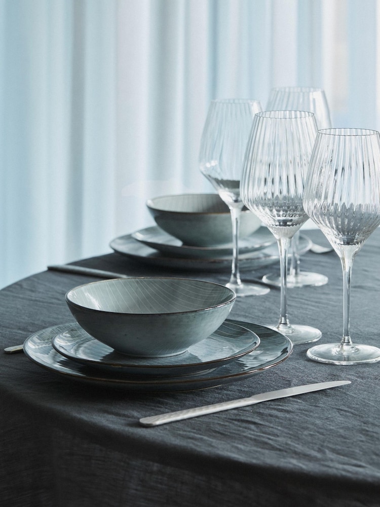 Broste Copenhagen Soft Blue Nordic Sea Dinner Set for Four - Image 4 of 4