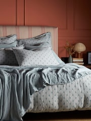 Secret Linen Store Teal Talia 100% Cotton Duvet Cover - Image 2 of 3