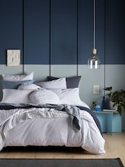 Secret Linen Store White Seersucker 100% Cotton Duvet Cover - Image 1 of 4