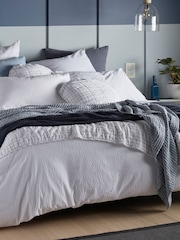 Secret Linen Store White Seersucker 100% Cotton Duvet Cover - Image 2 of 4