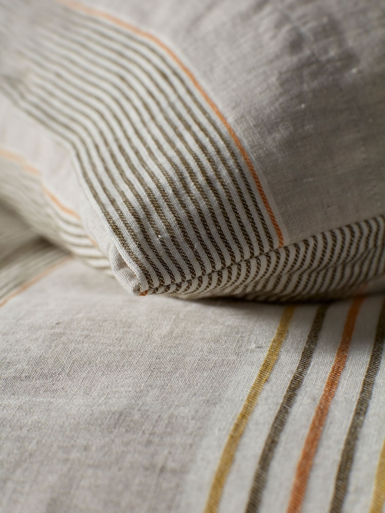 Secret Linen Store Natural Sophie Stripe 100% Linen Duvet Cover - Image 5 of 5