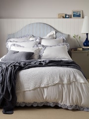 Secret Linen Store White Elsie Cotton Linen Duvet Cover - Image 1 of 5