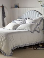 Secret Linen Store White Elsie Cotton Linen Duvet Cover - Image 2 of 5