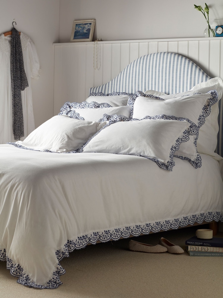 Secret Linen Store White Elsie Cotton Linen Duvet Cover - Image 2 of 5