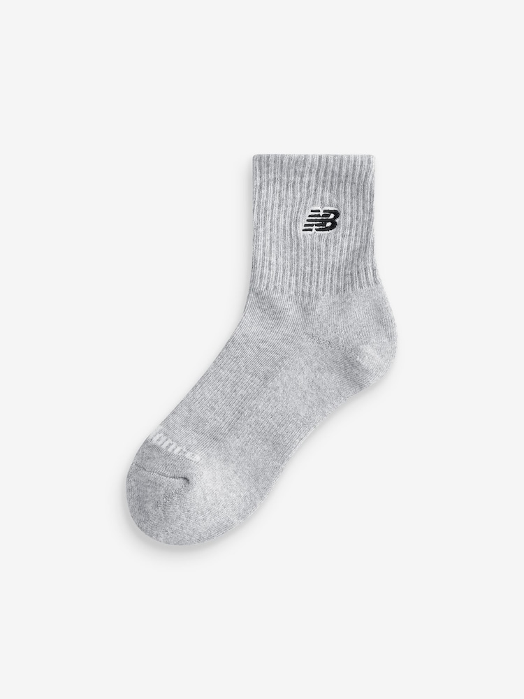 New Balance White Patch Logo Ankle Socks 3 Pack - Image 2 of 4