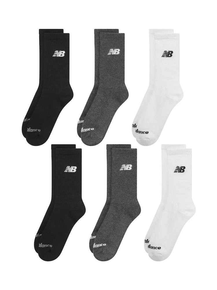 New Balance White Every Day Crew 6 Pack Socks - Image 1 of 3