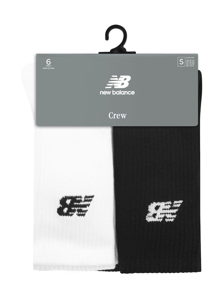 New Balance White Every Day Crew 6 Pack Socks - Image 3 of 3
