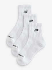 New Balance White Patch Logo Ankle Socks 3 Pack - Image 1 of 4