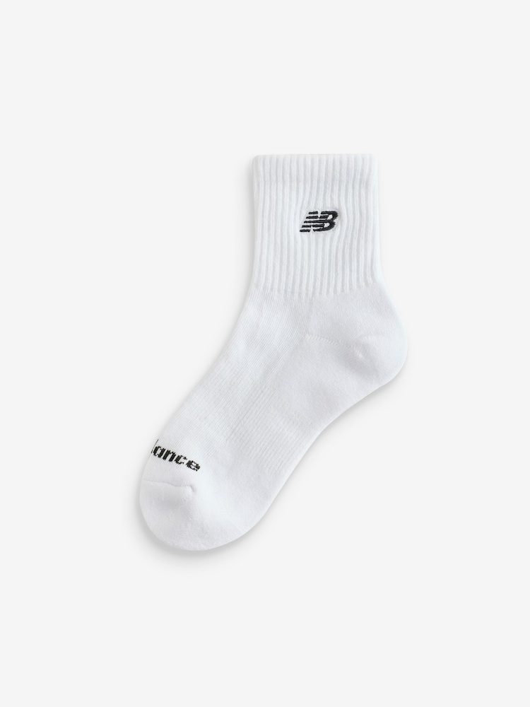 New Balance White Patch Logo Ankle Socks 3 Pack - Image 2 of 4