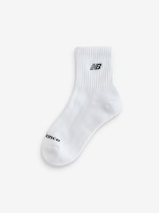 New Balance White Patch Logo Ankle Socks 3 Pack - Image 4 of 4