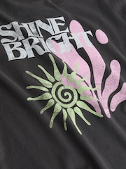 Dark Grey/Pink Oversized Graphic Print T-Shirt (3-16yrs) - Image 4 of 4