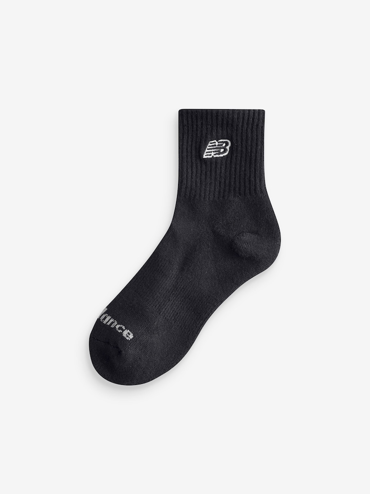 New Balance Black Patch Logo Ankle Socks 3 Pack - Image 4 of 4