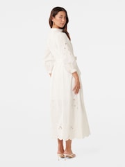 Forever New White 100% Cotton Aisha Broderie Midi Dress - Image 2 of 4