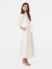 Forever New White 100% Cotton Aisha Broderie Midi Dress - Image 4 of 4