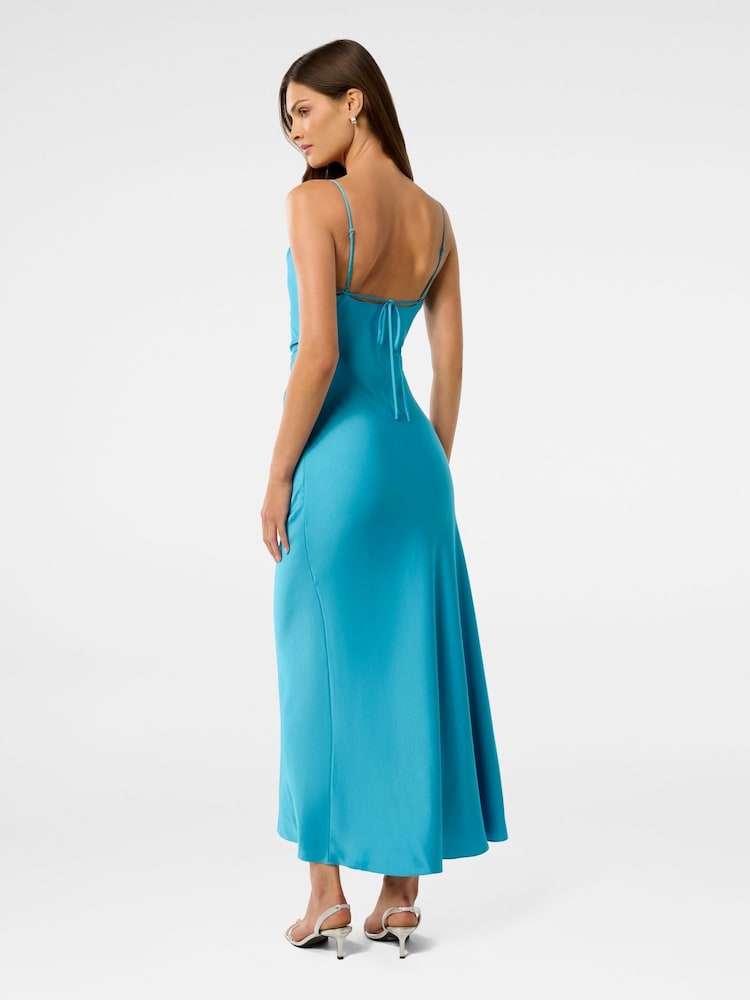 Forever New Blue Mia Satin Maxi Dress - Image 2 of 5