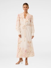 Forever New Natural Primrose Petite Trim Detail Midi Dress - Image 1 of 4