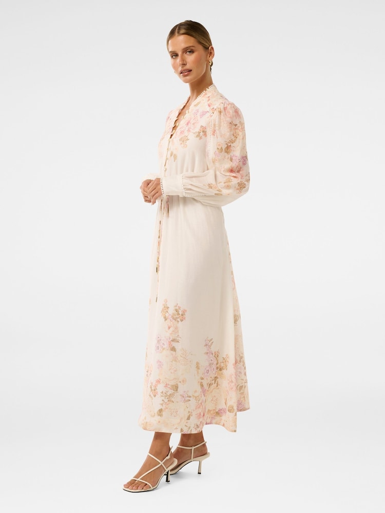 Forever New Natural Primrose Petite Trim Detail Midi Dress - Image 2 of 4