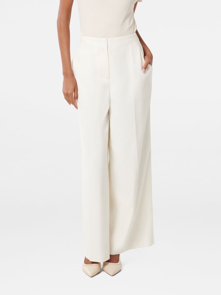 Forever New White Frieda Petite High Waist Wide Leg Pants - Image 1 of 5