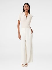Forever New White Frieda Petite High Waist Wide Leg Pants - Image 5 of 5