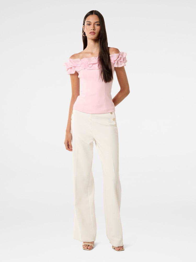 Forever New Pink Stephanie Ruffle Crepe Bustier Top - Image 5 of 5 Forever New Pink Stephanie Ruffle Crepe Bustier Top - Image 5 of 5