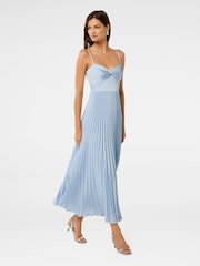 Forever New Blue Chloe Pleated Midi Dress - Image 3 of 4