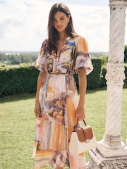 Forever New Yellow Viola Printed Midi Dress - Image 1 of 4