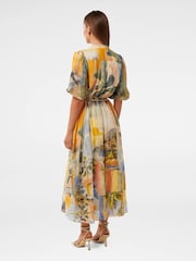 Forever New Yellow Viola Printed Midi Dress - Image 4 of 4