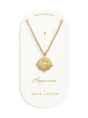 Katie Loxton Gold Tone Happiness Antique Coin Necklace Waterproof - Image 1 of 4