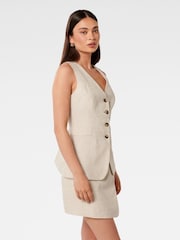 Forever New Natural Pure Linen Alexa Waistcoat - Image 4 of 5