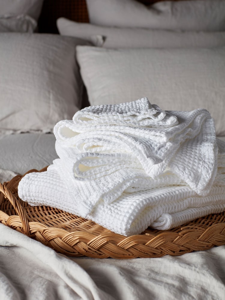 Secret Linen Store White 100% Cotton Waffle Towel - Image 1 of 2
