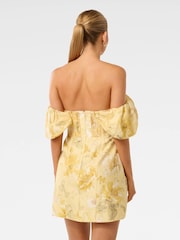 Forever New Yellow Jacquie Off Shoulder Mini Dress - Image 2 of 5