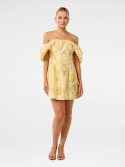 Forever New Yellow Jacquie Off Shoulder Mini Dress - Image 5 of 5