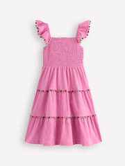 Boden Pink 100% Cotton Addison Twirly Pom Dress - Image 1 of 2