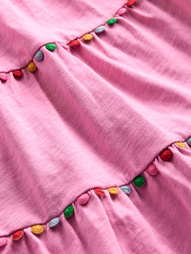 Boden Pink 100% Cotton Addison Twirly Pom Dress - Image 2 of 2