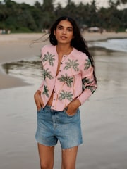Boden Pink Embellished Cotton Cardigan - Image 1 of 7