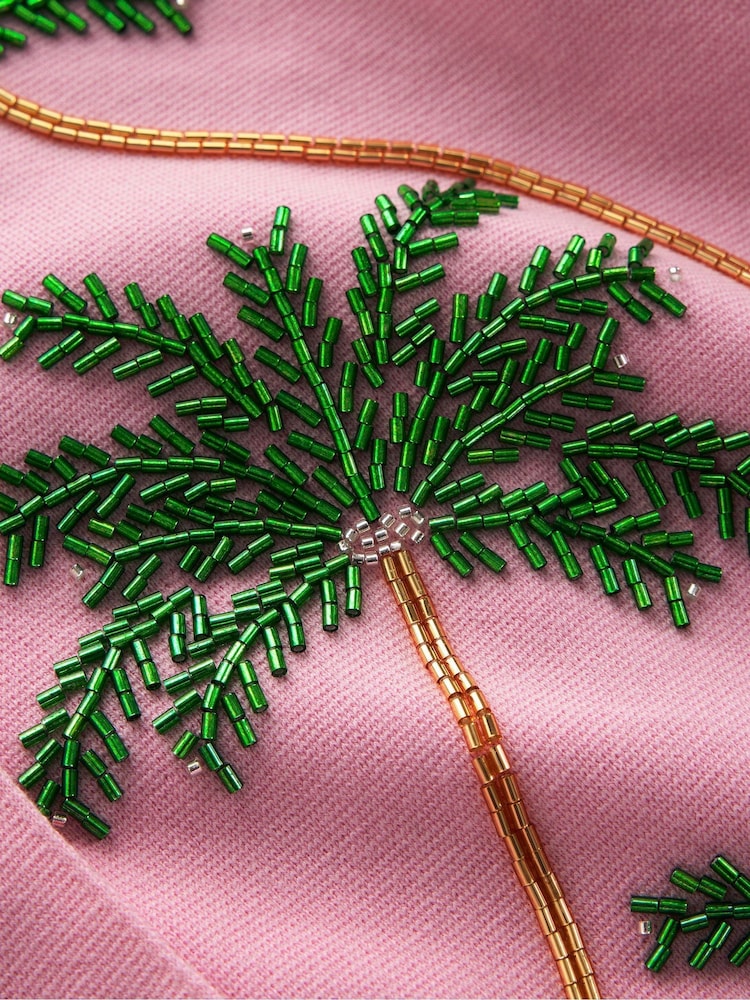 Boden Pink Embellished Cotton Cardigan - Image 7 of 7