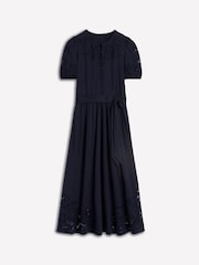 Boden Blue Cutwork Detail Midi Dress - Image 2 of 6