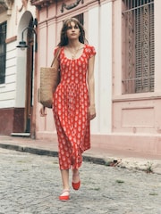 Boden Red Samantha Scoop Jersey Dress - Image 1 of 6