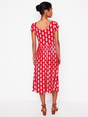 Boden Red Samantha Scoop Jersey Dress - Image 3 of 6