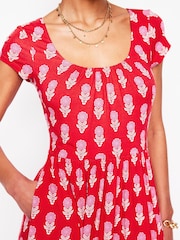Boden Red Samantha Scoop Jersey Dress - Image 4 of 6