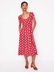 Boden Red Samantha Scoop Jersey Dress - Image 5 of 6