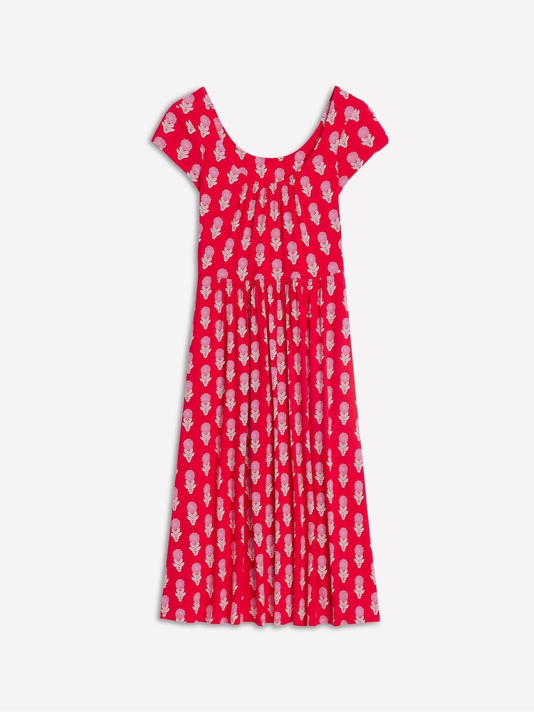 Boden Red Samantha Scoop Jersey Dress - Image 6 of 6