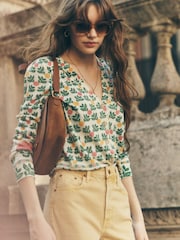 Boden Cream 100% Linen Liv V-Neck Linen Cardigan - Image 1 of 7
