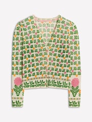 Boden Cream 100% Linen Liv V-Neck Linen Cardigan - Image 6 of 7