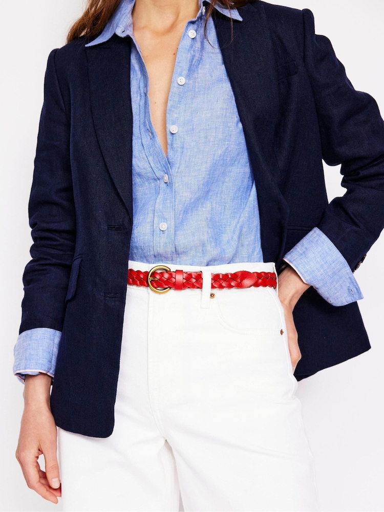 Boden Red Skinny Leather Plaited Belt - Image 3 of 3 Boden Red Skinny Leather Plaited Belt - Image 3 of 3