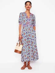 Boden Blue Lily Jersey Midi Tea Dress - Image 2 of 6