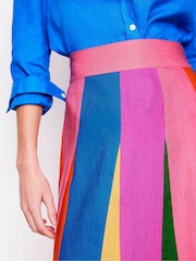Boden Multi 100% Linen Flippy Maxi Skirt - Image 2 of 5