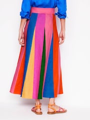 Boden Multi 100% Linen Flippy Maxi Skirt - Image 3 of 5